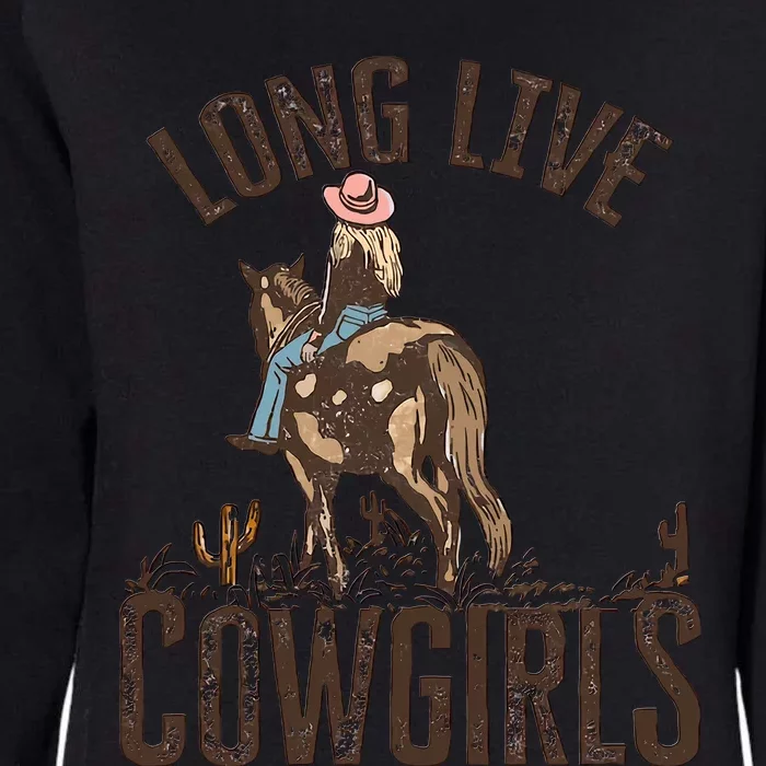 Long Love Cowgirls Riding Horse Horsing Gift Idea Trending Womens California Wash Sweatshirt