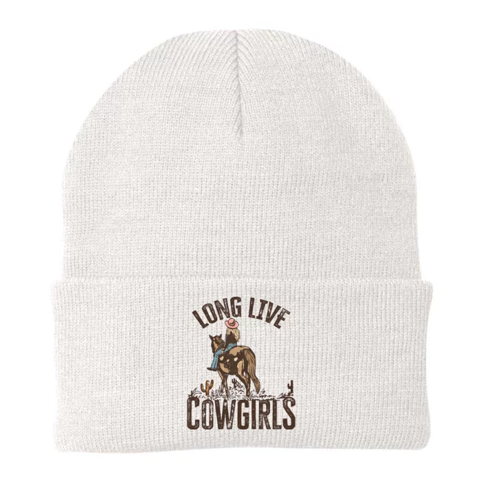 Long Love Cowgirls Riding Horse Horsing Gift Idea Trending Knit Cap Winter Beanie