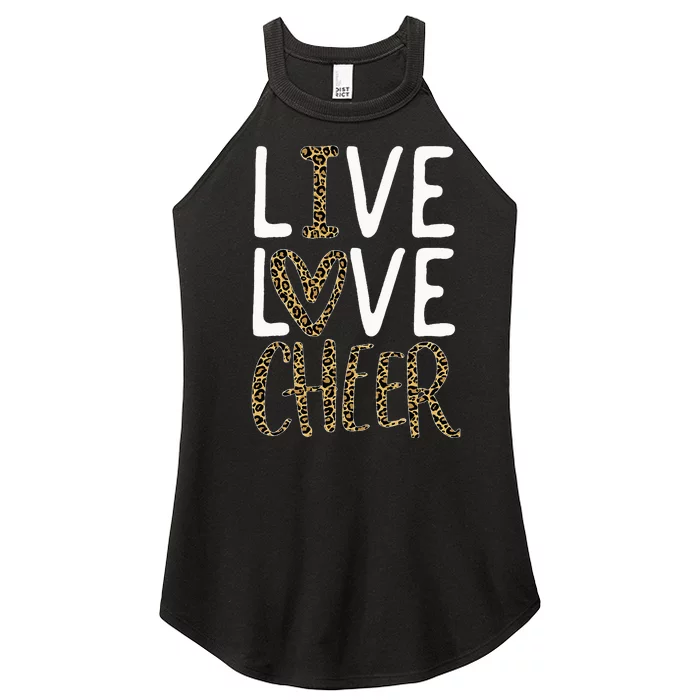 Live Love Cheer Cheerleading Cheerleader Cheer Women’s Perfect Tri Rocker Tank