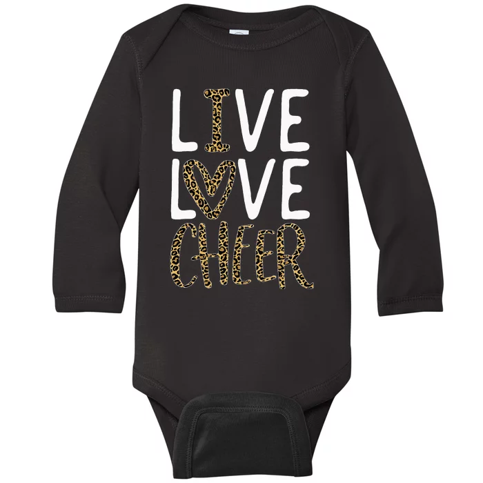 Live Love Cheer Girl Cheerleading Cheerleader Women Cheer Baby Long Sleeve Bodysuit