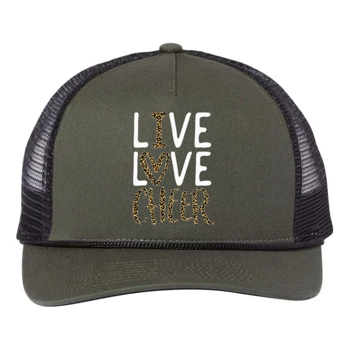 Live Love Cheer Girl Cheerleading Cheerleader Women Cheer Retro Rope Trucker Hat Cap