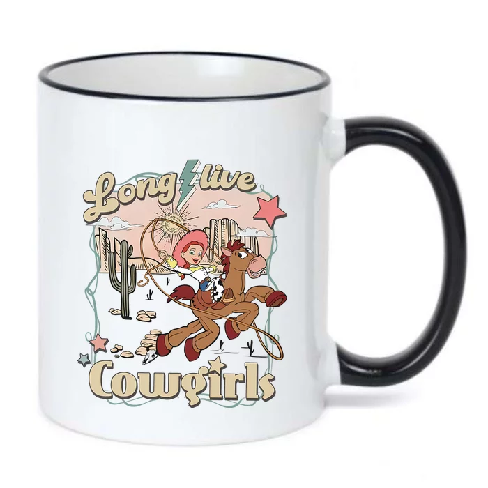 Long Live Cowgirls Funny Cute Western Girl Black Color Changing Mug