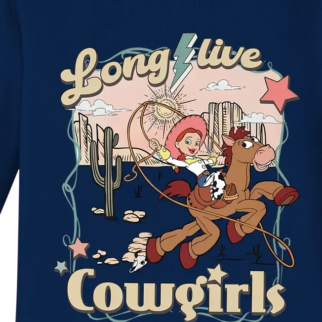 Long Live Cowgirls Funny Cute Western Girl Baby Long Sleeve Bodysuit