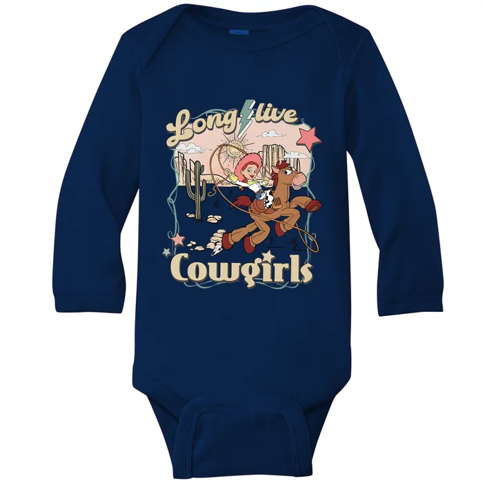 Long Live Cowgirls Funny Cute Western Girl Baby Long Sleeve Bodysuit