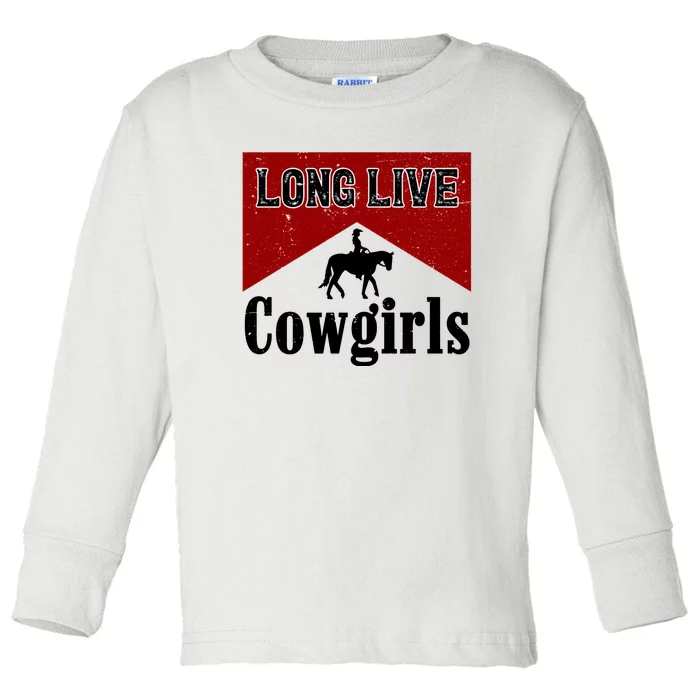 Long Live Cowgirls Western Country Southern Retro Toddler Long Sleeve Shirt