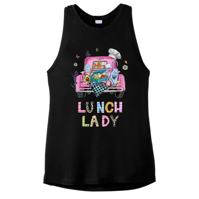 Lunch Lady Cute Truck Lunch Ladies Squad Cafeteria Crew Ladies Tri-Blend Wicking Tank