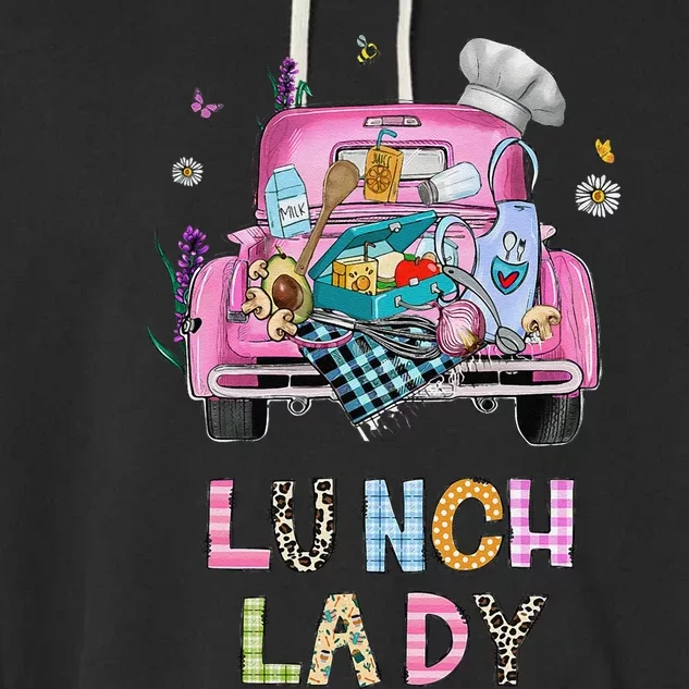 Lunch Lady Cute Truck Lunch Ladies Squad Cafeteria Crew Garment-Dyed Fleece Hoodie