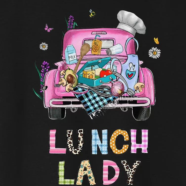 Lunch Lady Cute Truck Lunch Ladies Squad Cafeteria Crew Women's Crop Top Tee