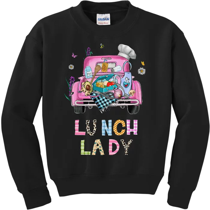 Lunch Lady Cute Truck Lunch Ladies Squad Cafeteria Crew Kids Sweatshirt