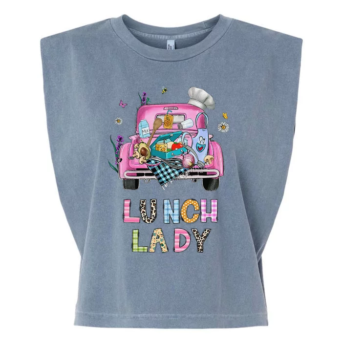 Lunch Lady Cute Truck Lunch Ladies Squad Cafeteria Crew Garment-Dyed Women's Muscle Tee