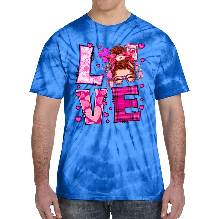 Love Lvn Cna Mds Life Nurse Funny Valentines Day Gift Tie-Dye T-Shirt