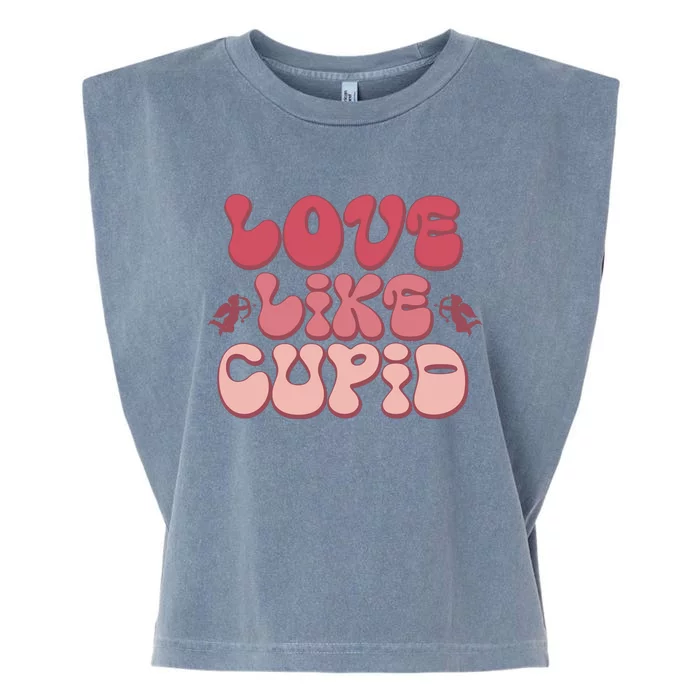 Love Like Cupid Retro Valentines Garment-Dyed Women's Muscle Tee