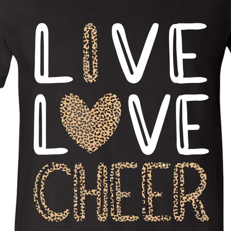 Live Love Cheer Cheerleading Cheerleader Cheer V-Neck T-Shirt