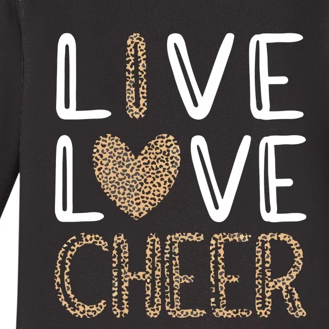 Live Love Cheer Cheerleading Cheerleader Cheer Baby Long Sleeve Bodysuit