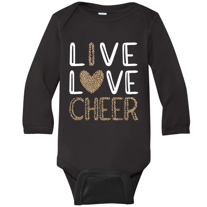 Live Love Cheer Cheerleading Cheerleader Cheer Baby Long Sleeve Bodysuit