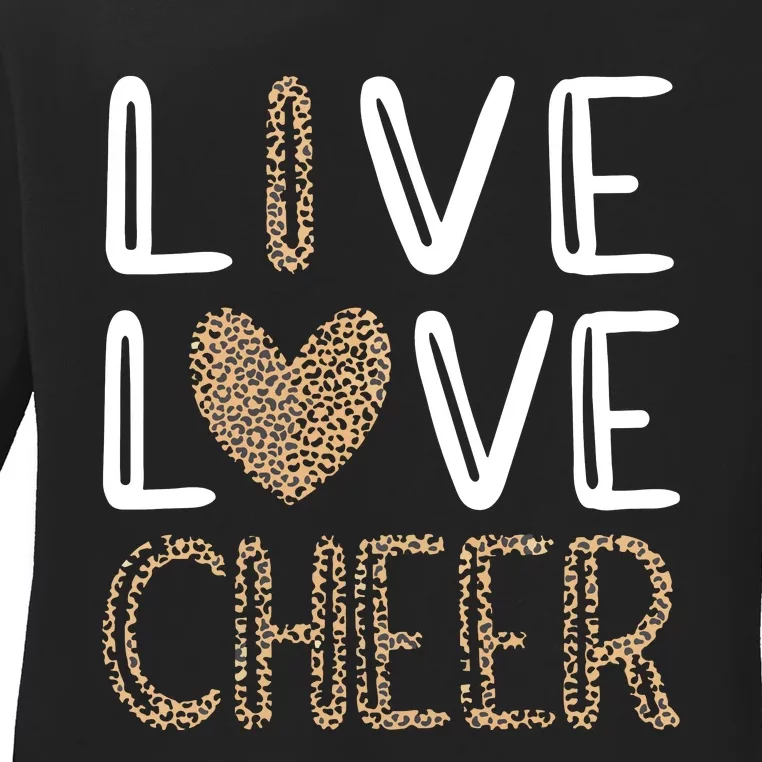 Live Love Cheer Cheerleading Cheerleader Cheer Ladies Long Sleeve Shirt