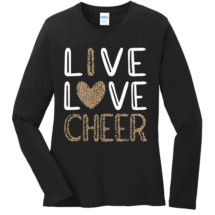 Live Love Cheer Cheerleading Cheerleader Cheer Ladies Long Sleeve Shirt