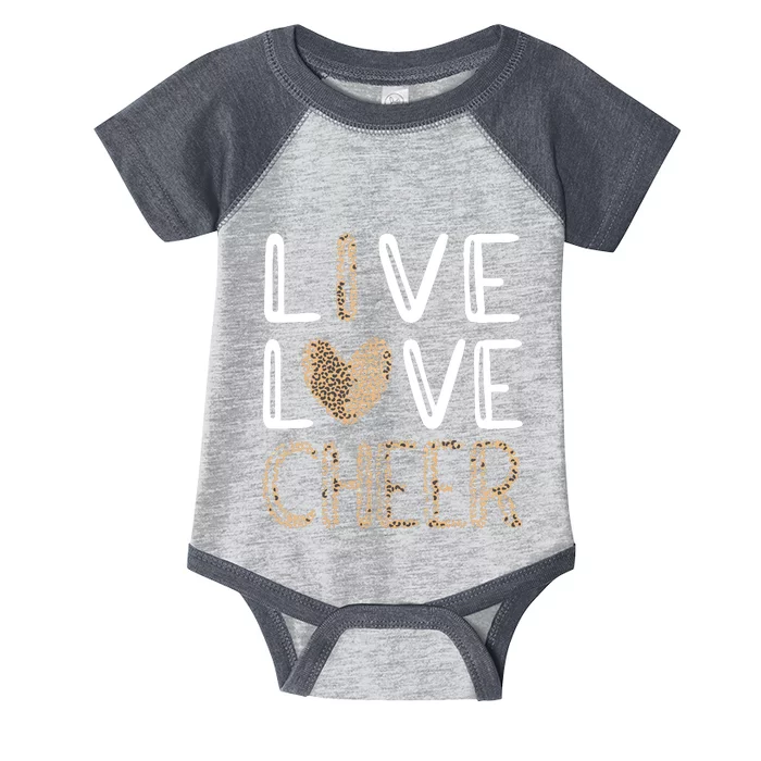 Live Love Cheer Cheerleading Cheerleader Cheer Infant Baby Jersey Bodysuit