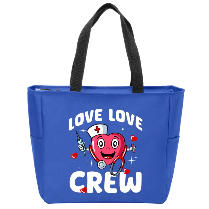 Love Love Crew Valentines Day Cute Nurse Rn Nursing Students Gift Zip Tote Bag