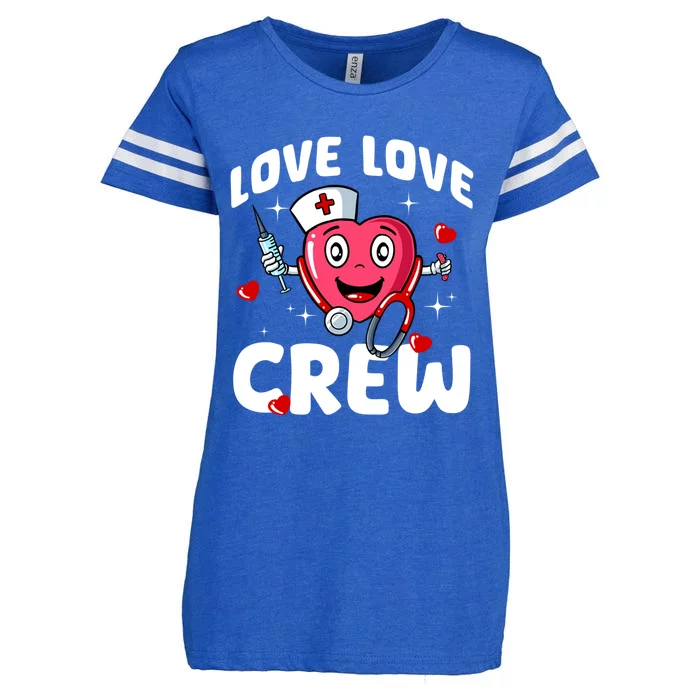 Love Love Crew Valentines Day Cute Nurse Rn Nursing Students Gift Enza Ladies Jersey Football T-Shirt