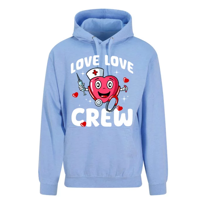 Love Love Crew Valentines Day Cute Nurse Rn Nursing Students Gift Unisex Surf Hoodie