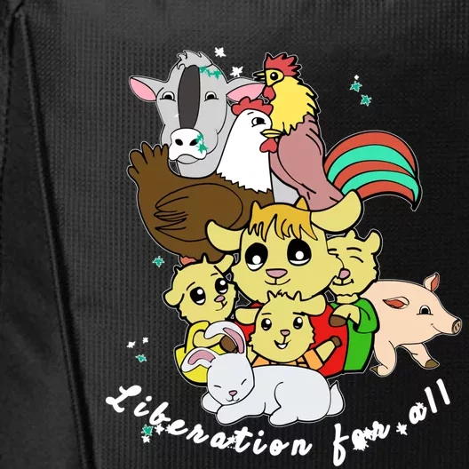 Liberation Ll Cute Farm Animals Vegan Vegetarian Love Gift City Backpack