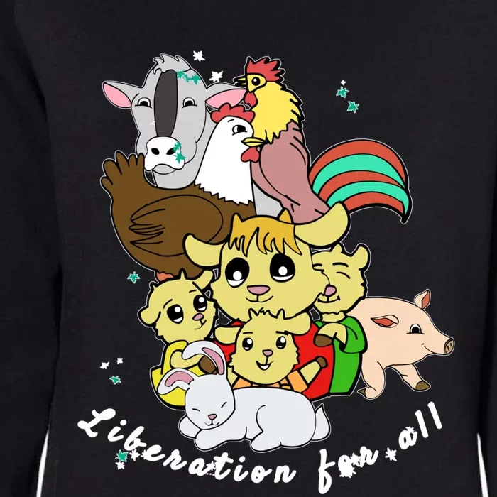 Liberation Ll Cute Farm Animals Vegan Vegetarian Love Gift Womens California Wash Sweatshirt