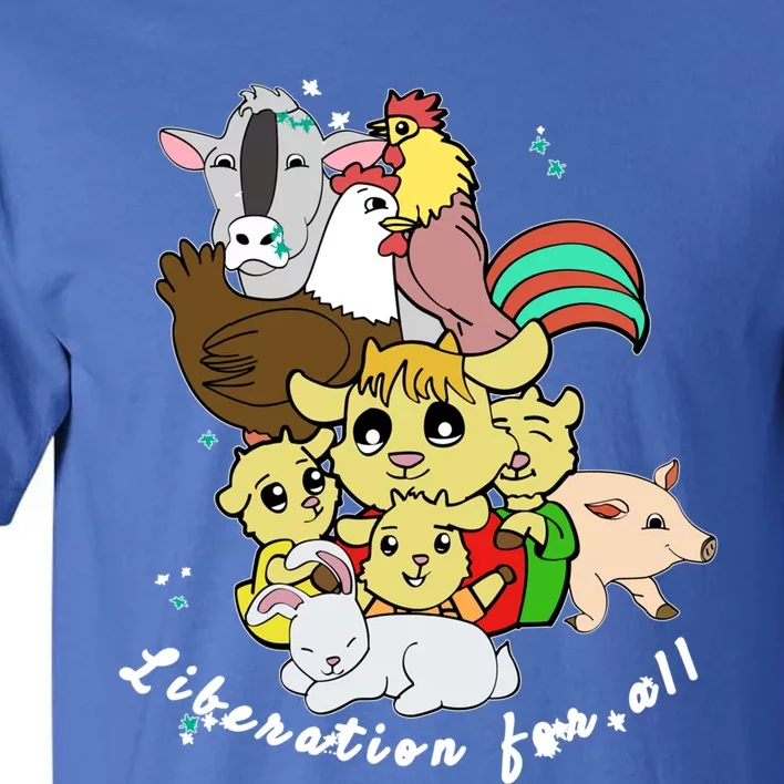 Liberation Ll Cute Farm Animals Vegan Vegetarian Love Gift Tall T-Shirt