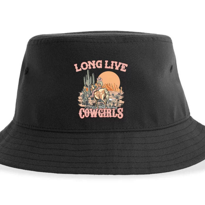 Long Live Cowgirls Retro Western Sustainable Bucket Hat