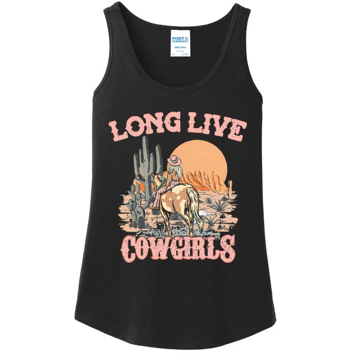 Long Live Cowgirls Retro Western Ladies Essential Tank