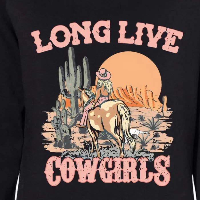 Long Live Cowgirls Retro Western Womens California Wash Sweatshirt