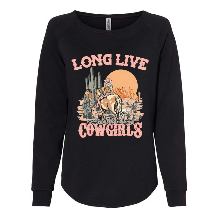 Long Live Cowgirls Retro Western Womens California Wash Sweatshirt