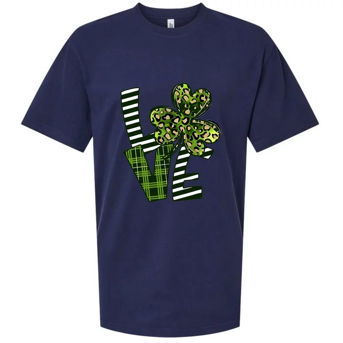 Love Lucky Clover Saint Patricks Day Irish St Patty Shamrock Sueded Cloud Jersey T-Shirt