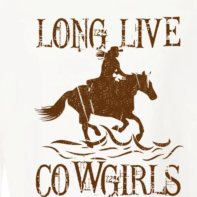 Long Live Country Cowgirls Howdy Rodeo Western Cropped Pullover Crew