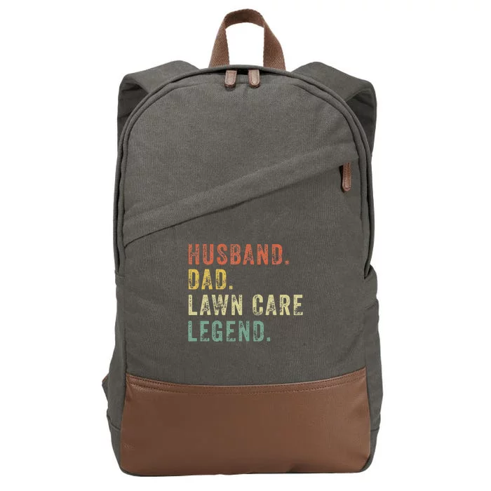 LawnMowing Lawn Care Mower Gardening Gift Funny Dad Cotton Canvas Backpack