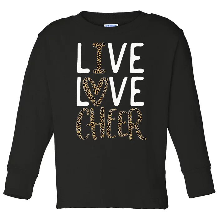 Live Love Cheer Girl Cheerleading Cheerleader Women Cheer Toddler Long Sleeve Shirt