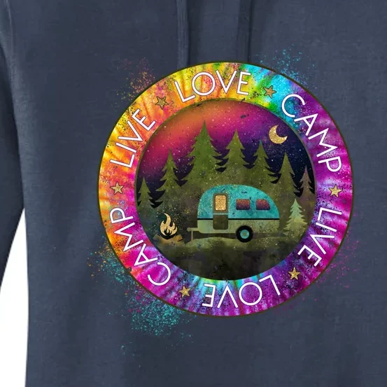 Live Love Camp Life Camping Trip Camping Outfit Happy Camper Gift Women's Pullover Hoodie