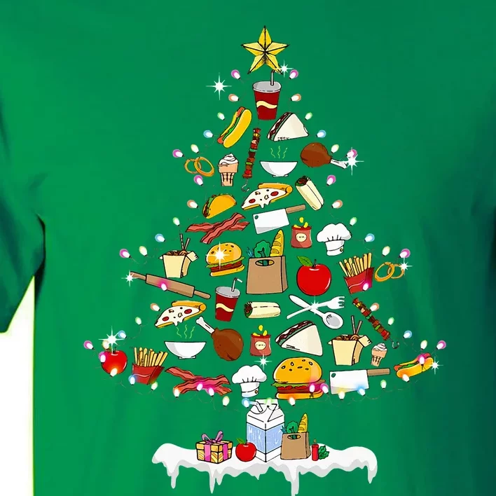 Lunch Lady Christmas Tree Merry Christmas Cafeteria Crew Tall T-Shirt