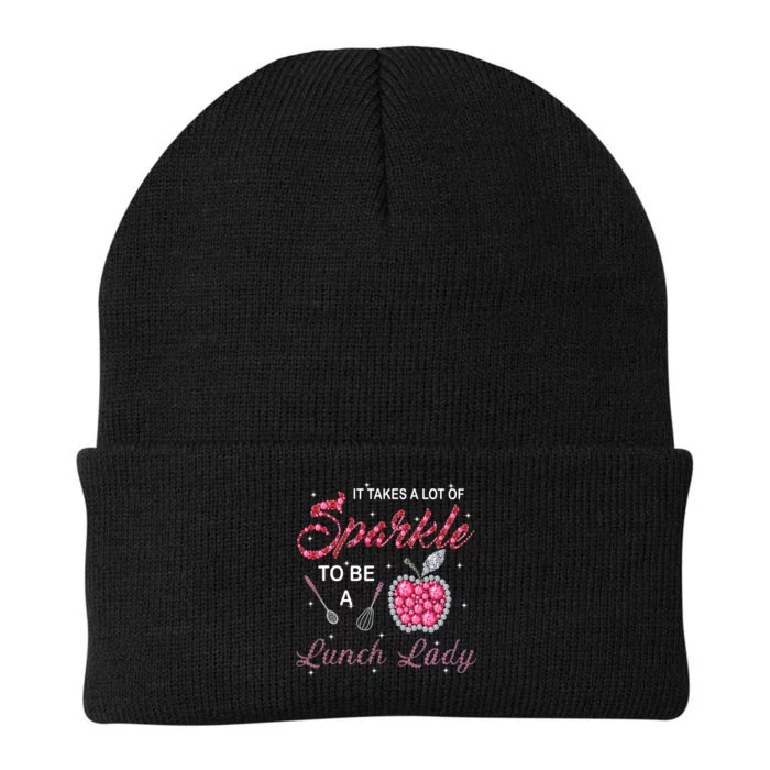 Lunch Lady Cafeteria Worker Takes Sparkle Gift Knit Cap Winter Beanie