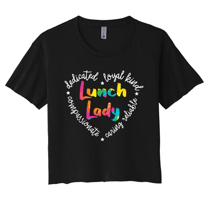 Lunch Lady Cafeteria Worker Dinner Lady Cook Job Profession Women's Crop Top Tee