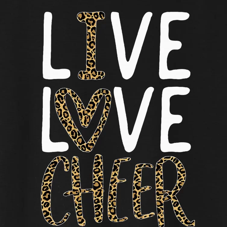 Live Love Cheer Girl Cheerleading Cheerleader Women's Crop Top Tee