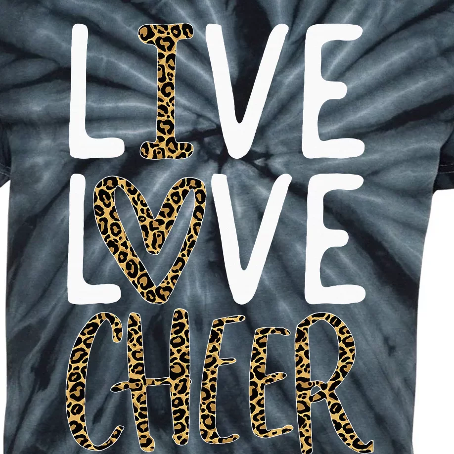 Live Love Cheer Girl Cheerleading Cheerleader Kids Tie-Dye T-Shirt