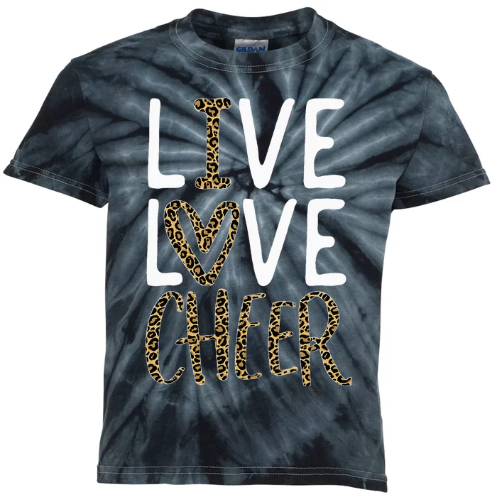 Live Love Cheer Girl Cheerleading Cheerleader Kids Tie-Dye T-Shirt