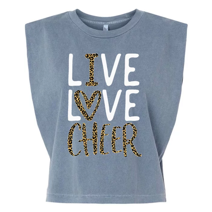 Live Love Cheer Girl Cheerleading Cheerleader Garment-Dyed Women's Muscle Tee