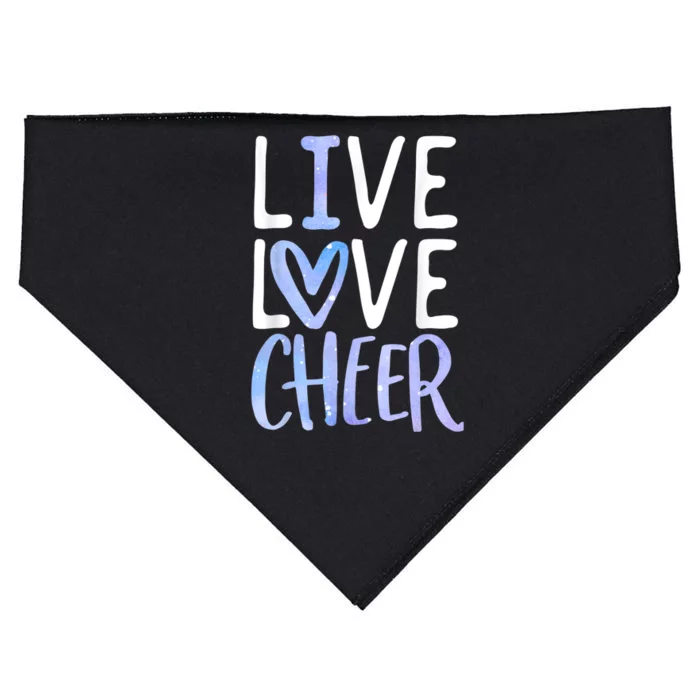 Live Love Cheer Girl Cheerleading Cheerleader Women Cheer USA-Made Doggie Bandana