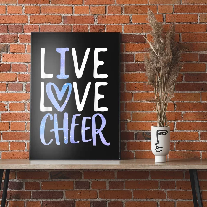 Live Love Cheer Girl Cheerleading Cheerleader Women Cheer Poster