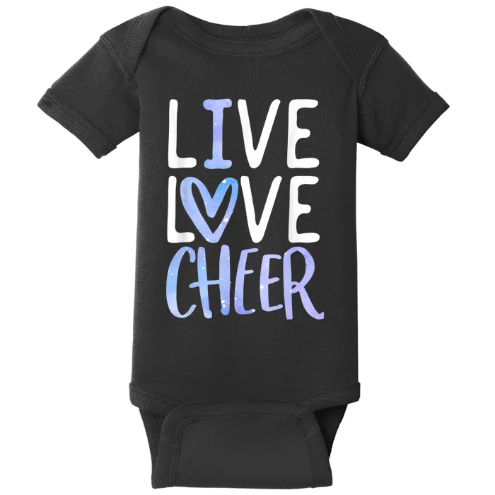 Live Love Cheer Girl Cheerleading Cheerleader Women Cheer Baby Bodysuit