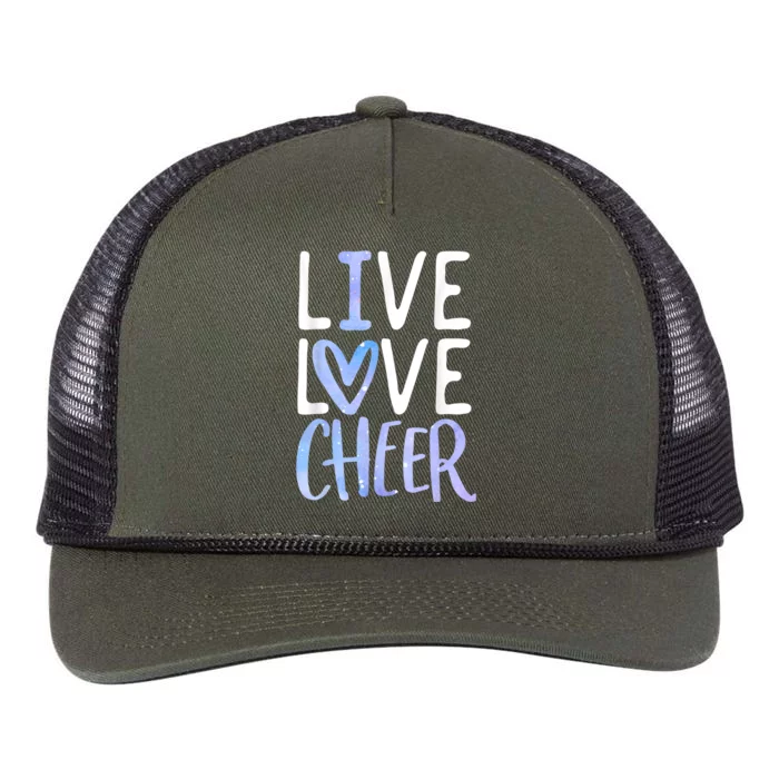 Live Love Cheer Girl Cheerleading Cheerleader Women Cheer Retro Rope Trucker Hat Cap