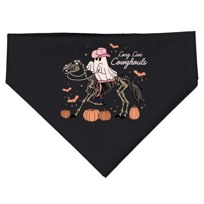 Long Live Cowghouls Halloween Ghost Cowboy Skeleton Horse USA-Made Doggie Bandana