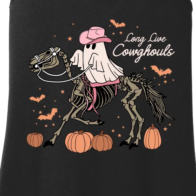 Long Live Cowghouls Halloween Ghost Cowboy Skeleton Horse Ladies Essential Tank